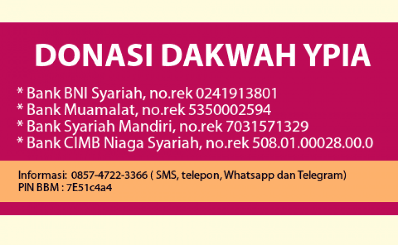 Laporan Donasi YPIA periode Bulan Oktober 2016