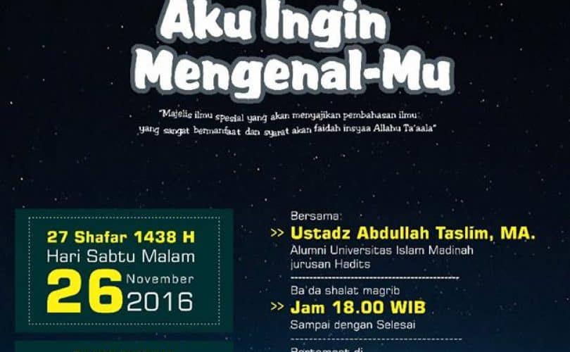 Safari Dakwah Ustadz Abdullah Taslim, MA di Yogyakarta (26-27 November 2016)